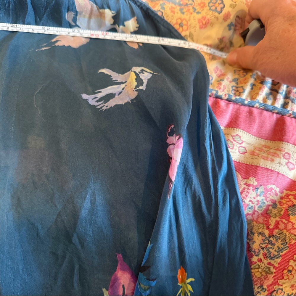 Johnny Was Blue Floral Sleeveless Tunic Dress - Picture 8 of 9